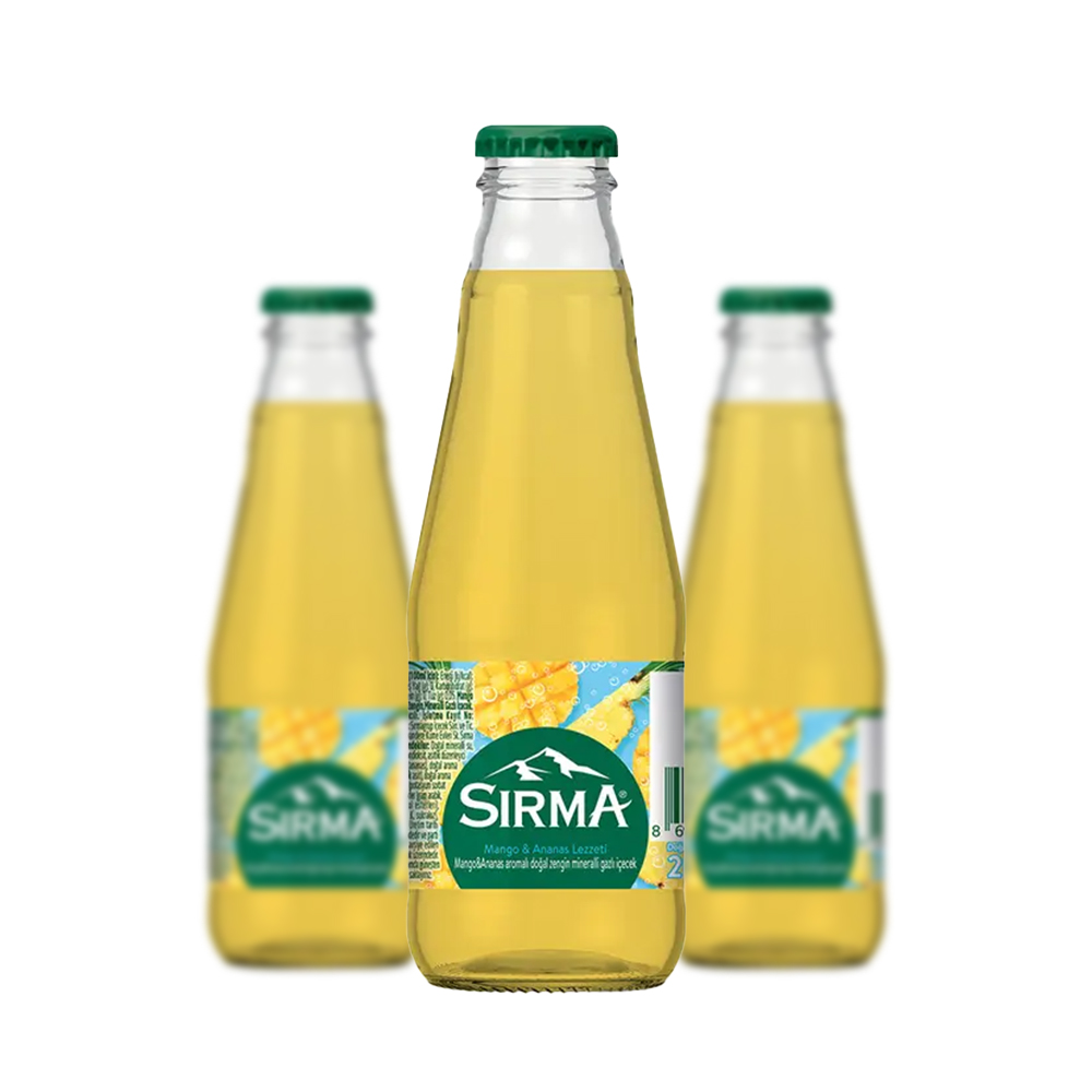 sirma  ابمیوه طبیعی گازدار با طعم اناناس سیرما (sirma) 200 میل