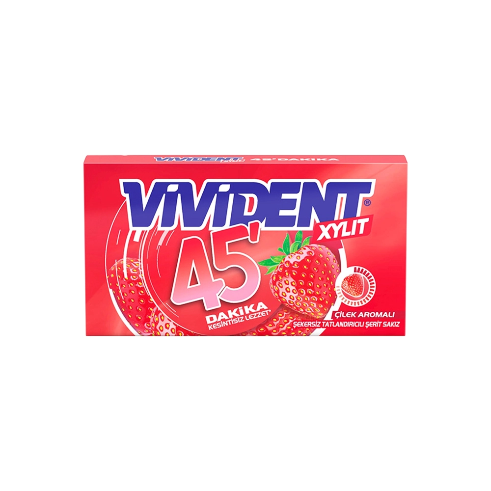 آدامس ویویدنت 45 توت فرنگی 12عددی Vivident مدل