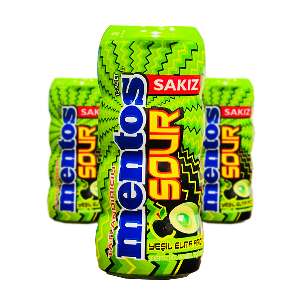 ادامس مغزدار با طعم سیب ترش منتوس (mentos) 30 گرم