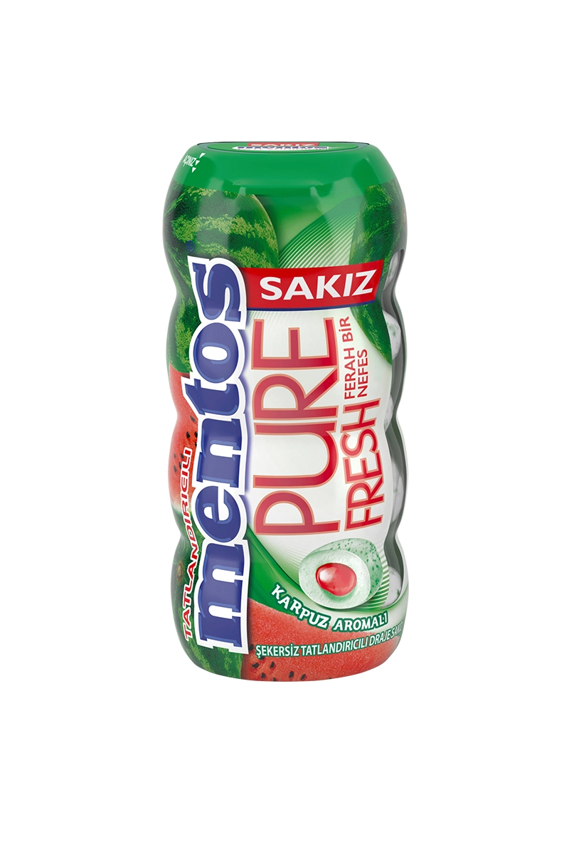 آدامس مغزدار بدون شکر منتوس سری Pure Fresh با طعم هندوانه 30 گرم