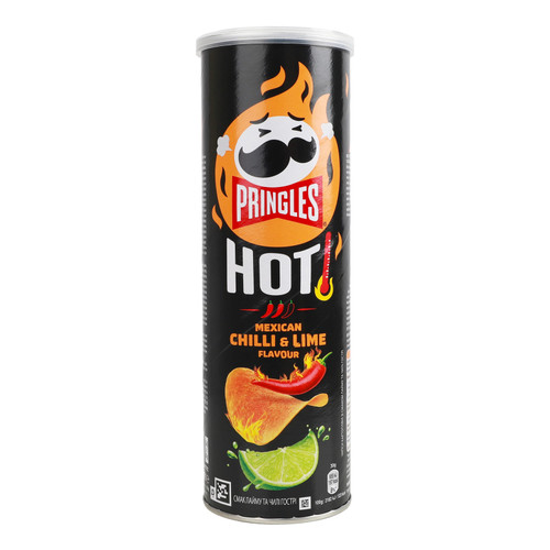 با Pringles Hot Mexican Chilli & Lime چیپس انگلیسی پرینگلز طعم چیلی و لیمو ۱۶۰ گرم