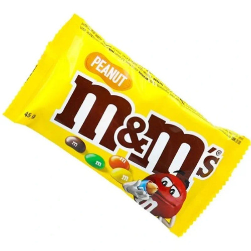 اسمارتیز m&m اصل شکلات وبادام زمینی 45 گرم