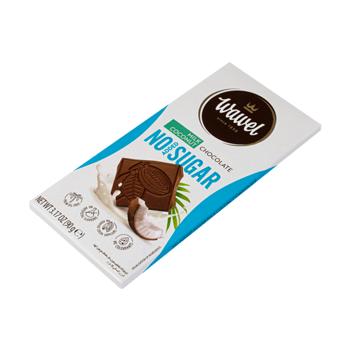 شکلات تخته ای بدون شکر واول شیر و نارگیل