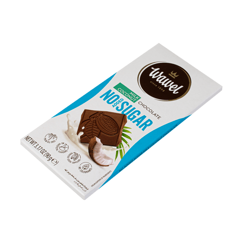 شکلات تخته ای بدون شکر واول شیر و نارگیل