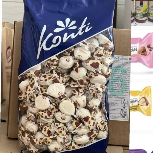 شکلات پاستیلی گاوی کنتی خارجی بسته 1 کیلویی روسی