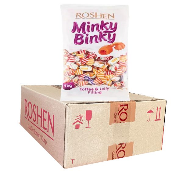 تافی میوه ای روشن مینکی بینکی بسته 1 کیلویی