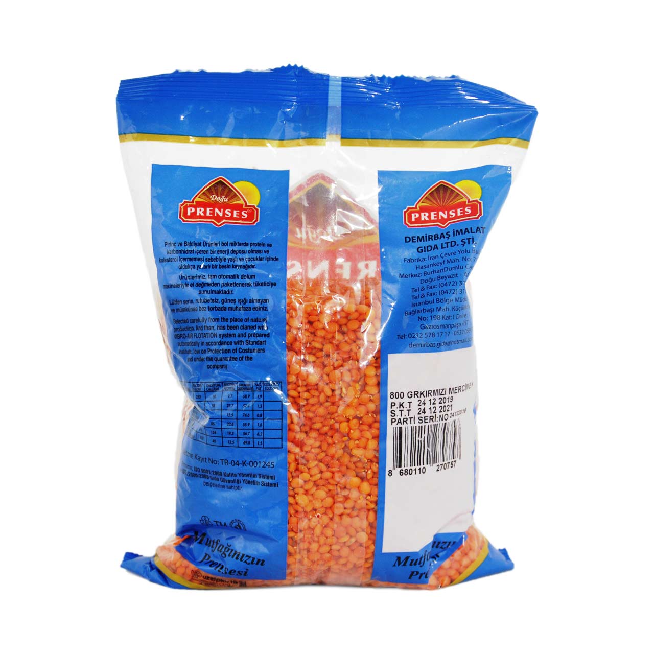 عدس قرمز ۸۰۰ گرمی ترک – prenses