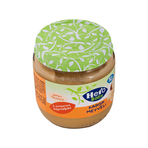 پوره میوه مخلوط میوه جات با غلات هرو بیبیHERO BABY