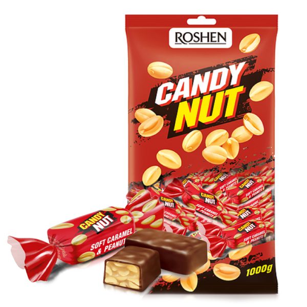 شکلات کندی نات قرمز بادام زمینی روشن Roshen Candy Nut بسته 1 کیلویی