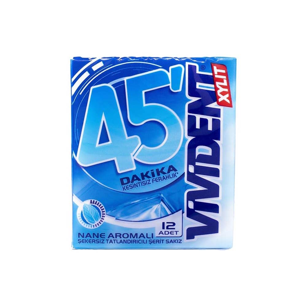 آدامس نعنایی 45 دقیقه ویویدنت سری استورمینگ Vivident storming nane aromali 45dakika بسته 12 عددی