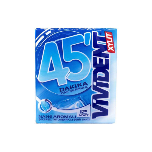 آدامس نعنایی 45 دقیقه ویویدنت سری استورمینگ Vivident storming nane aromali 45dakika بسته 12 عددی