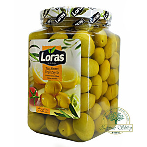 زیتون سبز بدون هسته با مغز لیمویی 900 گرم لوراس 3601